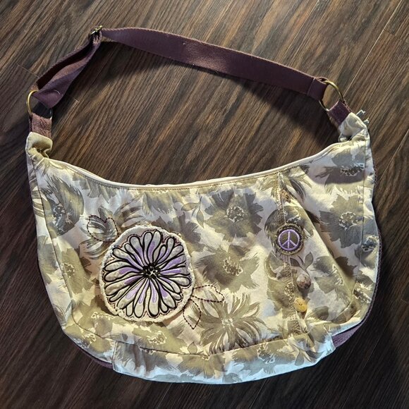 DECREE Bohemian/Hippie Chic Cotton Patchwork Floral Hobo Bag - Picture 1 of 6